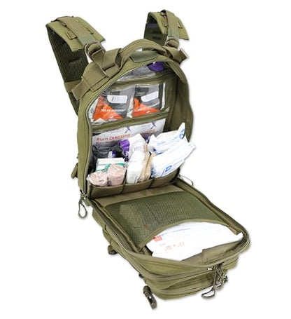 Lightning X Stocked EMS/EMT Trauma & Bleeding First Aid Responder Medical Backpack + Kit - OD Green - color: Od Green