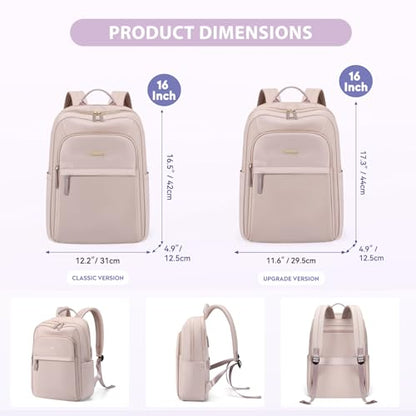 Hiking Travel Backpack for Women Casual Business Weekender Multilayer Laptop Bag,16 Inch,Pink - color: A-pink, size: 16 Inch
