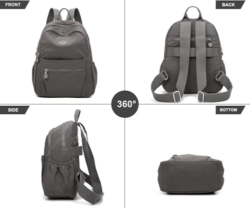 Pealwel Mini Backpack Purse for Women,Small Nylon backpacks for Ladies Backpacks Women Anti Theft Travel Bag (Grey) - color: Grey