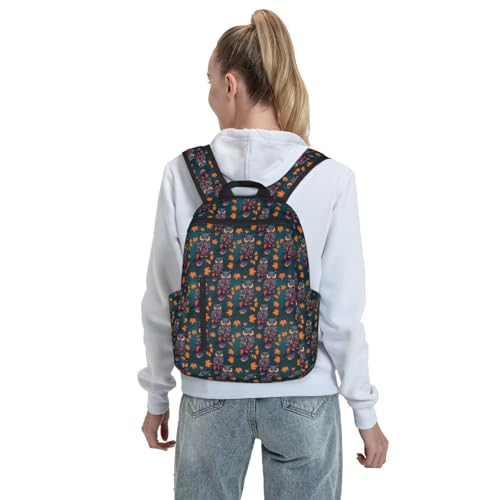Anti Scratch Polyester Backpack Boho Mandala Owl, Smooth Surface Multipurpose Travel Pack for All Weather Daily Use Unisex - color: Picture (44)