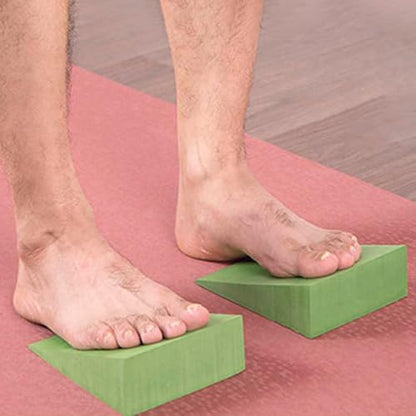 Wedge Block - EVA | Incline Board | Balance Board Foam Stretching Wedge Slant Calf Stretch Foot Support Exercise Tool for Physical Yoga Fitness Training Rehabilitation and Daily Use - color: Green 15x12x5cm ( pair)