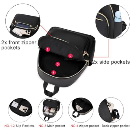 Mini Backpack Purse for Women PU Leather Small Backpack Fashion Multi Pockets Casual Daypacks Ladies Travel Shoulder Bags Haze blue - color: Haze Blue
