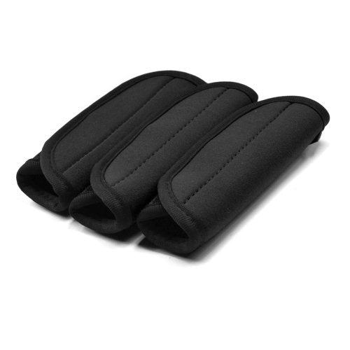Cosmos Pack of 3 Neoprene Luggage Handle Wrap Handle Grip Luggage Identifier for Travel Bag Luggage Suitcase (Black Color) - color: Black Color