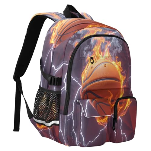 Bolaz Basketball Light Travel Backpack 14 Inch Laptop Computer Bag Sturdy School Bag College Bookbag