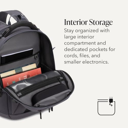 SwissGear Travel Tech Pro Laptop Backpack – Fits Laptops up to 16” – ScanSmart TSA-Friendly Backpack with Multiple Organizer Pockets – Charcoal - color: Charcoal, style: Travel Tech Pro