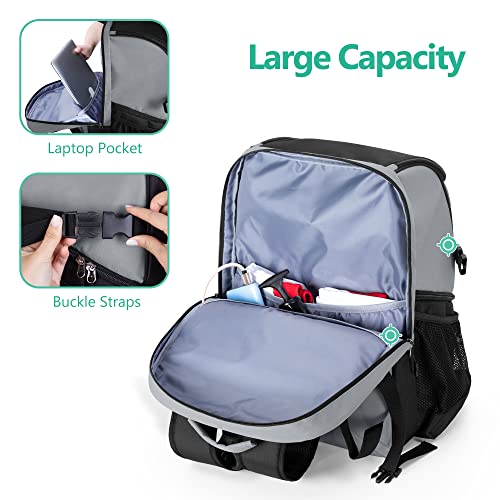 GOBUROS Basketball Bag, Soccer Equipment Bag with Ball & Shoe Compartment for Soccer Ball, Volleyball, Gym, Outdoor, Travel - color: Grey