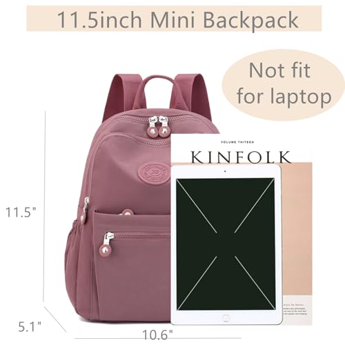 Tanweibago Mini Nylon Women Backpacks,11L Small Ladies backpacks Casual Lightweight Women Shopping Travel Daypack (Carmine) - color: Carmine