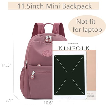 Tanweibago Mini Nylon Women Backpacks,11L Small Ladies backpacks Casual Lightweight Women Shopping Travel Daypack (Carmine) - color: Carmine