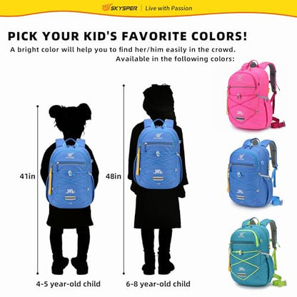 SKYSPER Kids Backpack 18L Children School Bag Child Boy Girl Pack Ages 4-8 for Traveling Day Trips Classes(Blue) - color: Blue, size: Medium