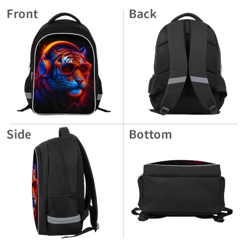 HiMagics Back To School Gifts, Animal Tiger Primary Middle School Backpack for Girls Boys - Aesthetics Teen Bookbag with Laptop Sleeve, Aesthetic College School Bag with Laptop Compartment - color: A10-tiger