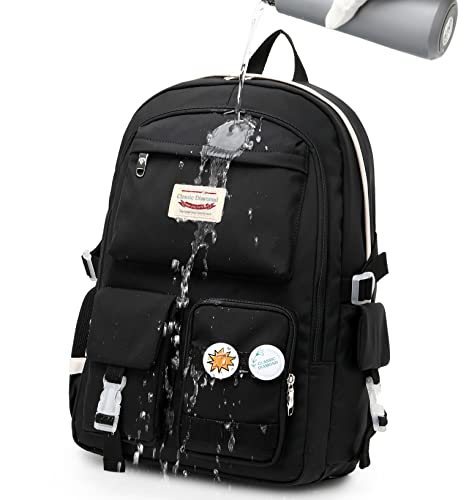 Classic Diamond School Backpack for Girls Laptop Backpack Cute Bookbag Kawaii College Backpack School Backpacks for Teens Girls Student (Black) - color: Black