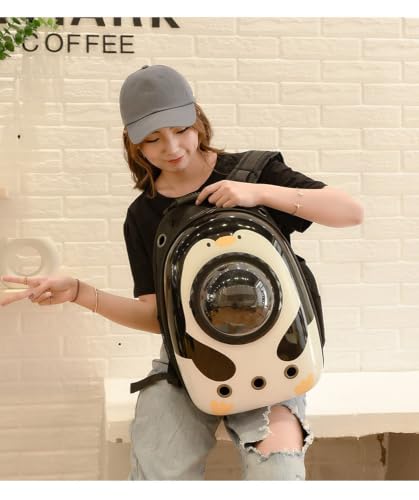Pet Travel Carrier, Cat Dog Dome Space Capsule Bubble Backpack, Portable Waterproof Breathable Knapsack for Hiking, Traveling (White) - color: White
