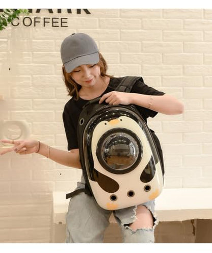 Pet Travel Carrier, Cat Dog Dome Space Capsule Bubble Backpack, Portable Waterproof Breathable Knapsack for Hiking, Traveling (White) - color: White