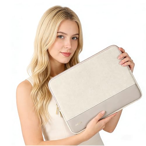 Laptop Case 15 inch, 15-16 inch Laptop Sleeve Compatible with MacBook Air 15 M4 A3241 M3 A3114 M2 A2941 2025-2023, Dell XPS 15, HP ASUS Lenovo Acer, Water-Resistant Computer Case Bag - color: Cream White, size: 15-16 inch