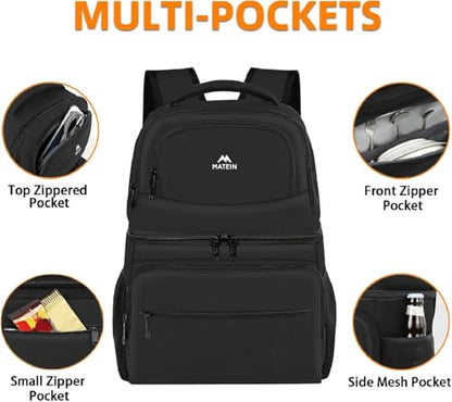 MATEIN Cooler Backpack, 26/40 Cans Insulated Lunch Backpack for Men Women - color: Black, size: 26 Cans