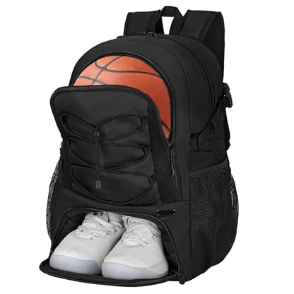 Goloni 40L Basketball Bag,Large Basketball Backpack with Ball Compartment & Shoe Compartment,Backpack for Soccer,Volleyball - color: Black