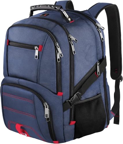 LTINVECK Extra Large 50L Travel Laptop Backpack, Computer bag Backbag, TSA Friendly Durable Big RFID Heavy Duty Business Tech Backpack Fits 17 Inch Laptops for Men Women, Blue - color: Full Blue
