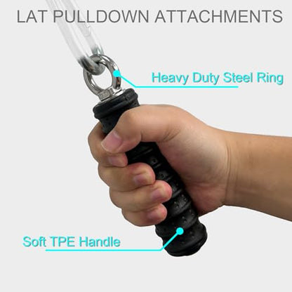 BLUSLM Ergonomic Tricep Rope Pulldown Attachments, Upgraded 27 32 40 & 47 Inch Extra Long Triceps Rope Cable Attachments for Gym, LAT Pull Down Bar for Cable Machine, Tricep Workout Cable Attachments - color: SINGLE HANDLE-1