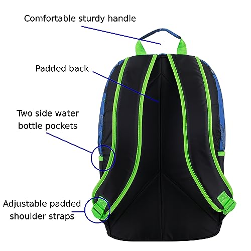 FUEL Lunch Backpack Set Teens Student Water Resistant Bookbag Bag Soft Reusable Insulated Cooler Lunch Box Thermal Travel Office Lunch Bag, Dinosaur Black Blue - color: Blue Dinosaur