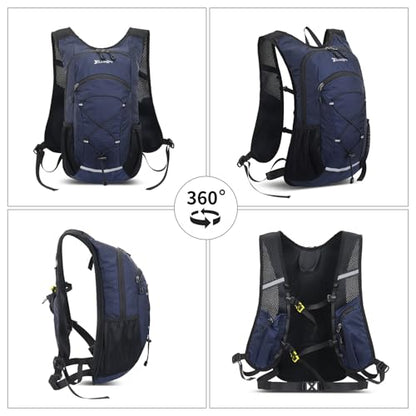 15L Small Hiking Backpack Lightweight Hydration Backpack for Men Women, Warterproof Hiking Daypack for Travel Cycling - color: Dark Blue