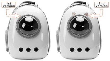 Back Expandable Cat Carrier Backpack, Backpack for Cats Kitten Small Puppy, Airline Approved Cat Bubble Backpack, Space Capsule Astronaut Carrier - color: White