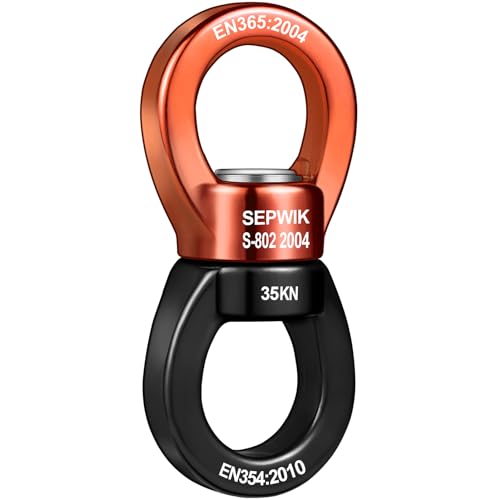 Swing Swivel, 35KN Swing Spinner, 360° Safety Rotational Device Hanging Accessory for Hanging Hammock, Web Tree Swing, Aerial Dance, Children's Swing - color: Orange Black