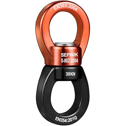 Swing Swivel, 35KN Swing Spinner, 360° Safety Rotational Device Hanging Accessory for Hanging Hammock, Web Tree Swing, Aerial Dance, Children's Swing - color: Orange Black