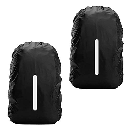 2 Pack Waterproof Rain Cover Backpack Rain Cover Waterproof Rucksack Cover with Reflective for Hiking Camping Traveling Cycling Anti-dust,Anti-Theft,Outdoor Activities(M (30-40L)