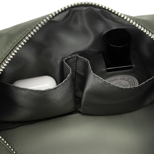 Organizer Bag Lightweight Cosmetic Bag with Ring Clasp Perfect Travel Makeup Bag for Women nylon Stand Up Design (Army Green/Nylon) - color: Army Green/Nylon