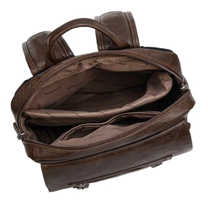 Montana West Laptop Backpack 15.6 Inch Work Backpack Purse for Women Travel Casual Daypack Bookbags with USB Port - color: 15.6-in Coffee