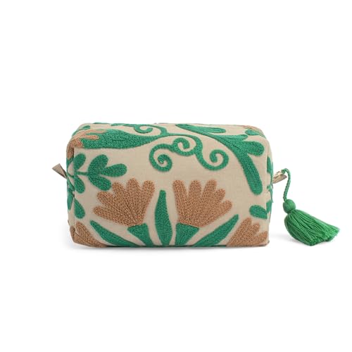 Huar Travel Makeup Bag- Large Capacity Cosmetic Bags for Women - Water Resistance Lining Portable Pouch & Open Toiletry Bag - Perfect Girls Makeup Organizer for Travel Essentials (Beige) - color: Beige
