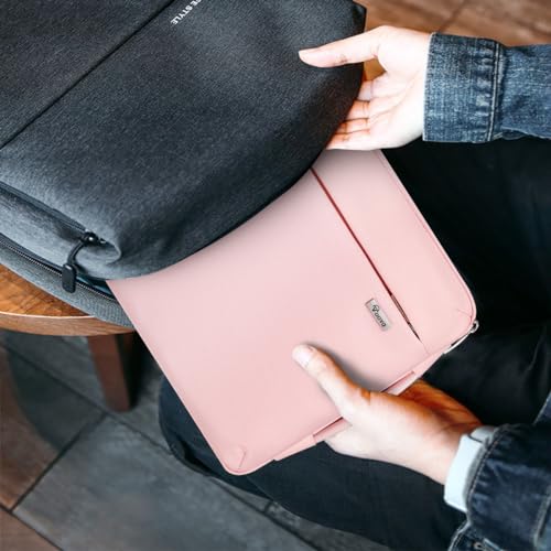 Voova Laptop Sleeve Case 15.6 16 Inch with Handle, 360° Protective Waterproof Slim Computer Bag Cover Compatible with MacBook Pro M2/M3/M4 16, HP Acer Lenovo Yoga ThinkPad Asus Laptop, Women, Pink - color: Sakura Pink, size: 15.6-16 Inch