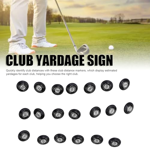 SUNGOOYUE Golf Club Distance Markers, 20 Pack Easy Install Golf Ball Makers Reference for Golfers & Training Sessions - color: Black