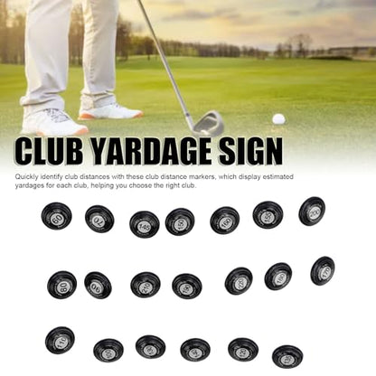 SUNGOOYUE Golf Club Distance Markers, 20 Pack Easy Install Golf Ball Makers Reference for Golfers & Training Sessions - color: Black