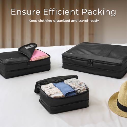 Briggs & Riley Travel Essentials Check In Compression Packing Cube Set - color: Plum, size: Checked