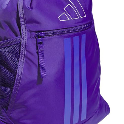 adidas Alliance Sackpack Drawstring Bag - color: Pure Purple/White/3