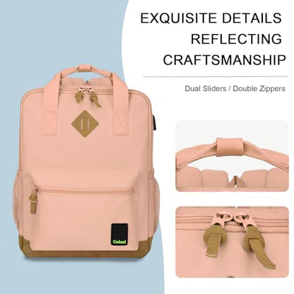 Goloni Small Carry On Travel Backpack with USB Charging Port, Lightweight Water Resistant Mini Carry-on Backpack for Men Women, Compact Personal Everyday Backpack,Pink - color: Pink