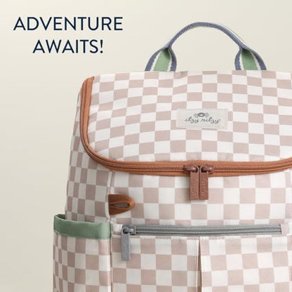 Itzy Ritzy Toddler & Kids Backpack - Lightweight Preschool & Elementary School Bag with Padded Straps, Trolley Sleeve, 2 Side Pockets, Tablet Sleeve & Name Label (Checkerboard) - color: Checkerboard