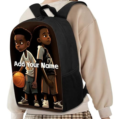 Afro Backpack for Boys 8-12/10-12 Bookbag Boys Kindergarten School Bag Girls African Kids Black Book Bag with Side Pocket Personalized Student Schoolbag - color: African Black Girl-13