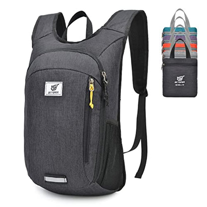 SKYSPER Small Daypack 10L Hiking Backpack Packable Lightweight Travel Day Pack for Women Men - color: Black, size: 10l