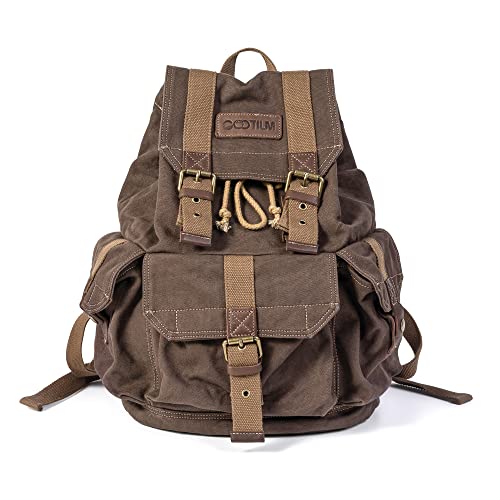 GOOTIUM 21101KA-S Specially High Density Thick Canvas Backpack Rucksack, Coffee, Small - color: Coffee, size: Small