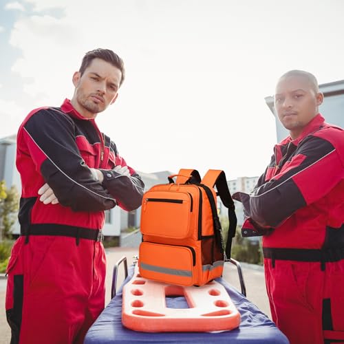 First Aid Bag Empty Madical Bag Responder Trauma Backpack,Medical Backpack,Medical Emergency Kits Storage Pack for EMT, EMS - color: Orange