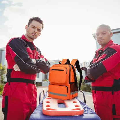 First Aid Bag Empty Madical Bag Responder Trauma Backpack,Medical Backpack,Medical Emergency Kits Storage Pack for EMT, EMS - color: Orange