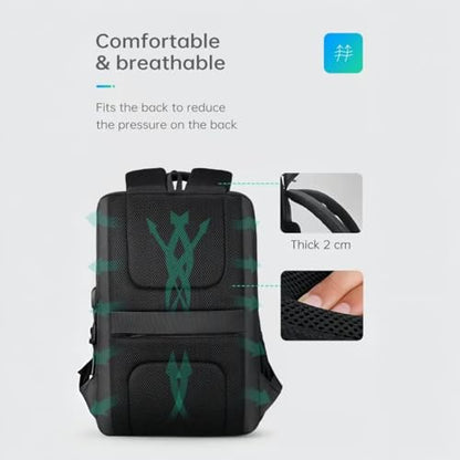 TREKON Laptop Backpack for Men, Fits 15.6" Laptop, USB Charging Port, Water-Resistant, Anti-Theft, TSA Approved Travel Bag, For Business & College