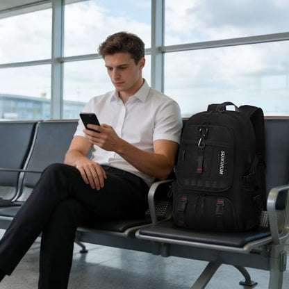 Travel Backpack 35L TSA Approved Carry on Backpack with Shoe Compartment & Wet/Dry Separation, Laptop Bag Fits 18.4 Inch Computer, Water Resistant Backpack for Men Women, Black - color: Standard Black
