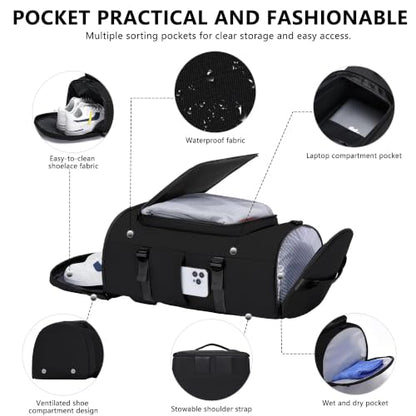 MIYCOO Gym Bag for Men Women with Shoes Compartment - Duffle Bag, Travel Backpack, Sports Backpack, Weekender Overnight Bag with Wet Pocket - Black - color: Black -Style2