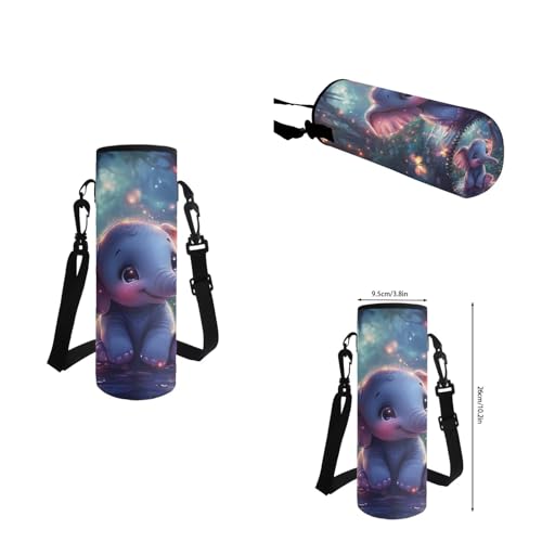 Cute Elephant Backpack for Girls Kids Backpack with Lunch Box Water Bottle Sling Bag and Soft Pencil Case 4Pcs Set 17" Lightweight Bookbag with Large Front Pocket Sturdy Elementary School Bag - color: Cute Elephant