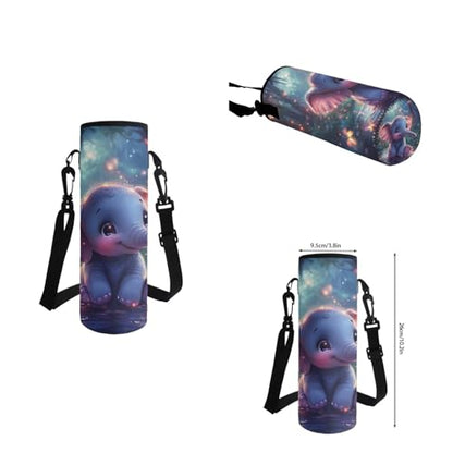 Cute Elephant Backpack for Girls Kids Backpack with Lunch Box Water Bottle Sling Bag and Soft Pencil Case 4Pcs Set 17" Lightweight Bookbag with Large Front Pocket Sturdy Elementary School Bag - color: Cute Elephant
