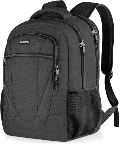 ZUBOND Backpack for Men and Women, School Backpack for Teen Boys, Business Travel 17.3 Inch Laptop Backpack with USB Charging Port, Water Resistant Slim Sturdy College Computer Bag Gift - color: Black, size: 17.3 Inch