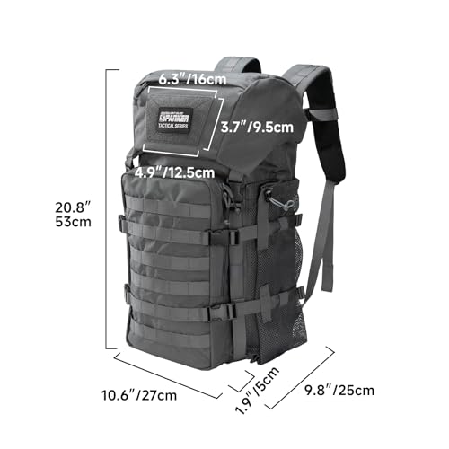 EXCELLENT ELITE SPANKER 40L Camping Hiking Backpack for Men and Women Tactical Military Backpack Large Rucksack Assault Pack Bag for Outdoor Camping, Hiking,Travel Backpacking(Grey - color: Grey